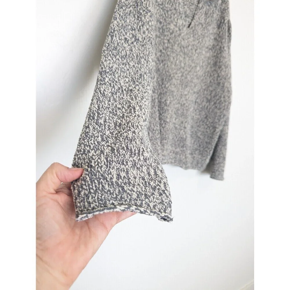 J JILL Pullover Sweater Womens Size L Gray Marled Long Sleeve Chunky Knit Casual